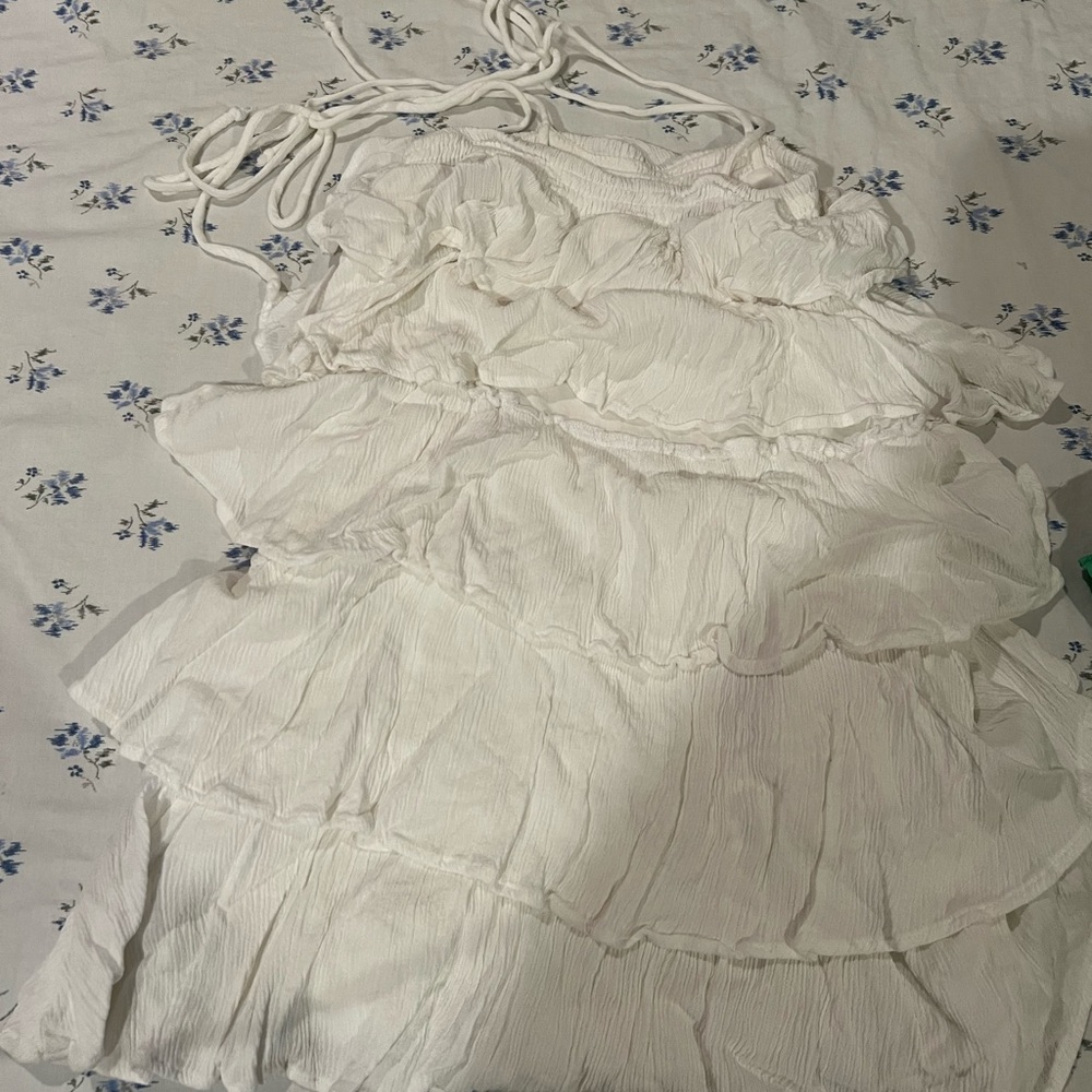 American Threads white ruffle dress